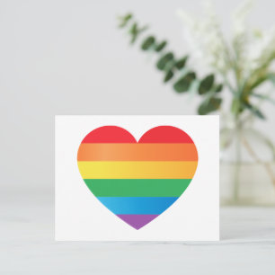 Cartão Postal Coração em cores do orgulho