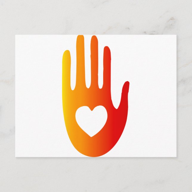 Cartão Postal Coração em Mão (Frente)