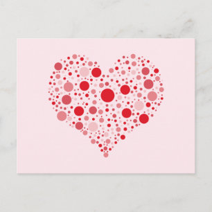 Cartão Postal Coração em Pontos
