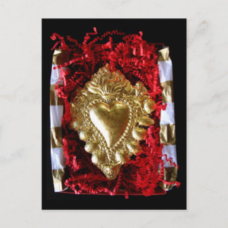 Cartão Postal Coração flamejante — placa