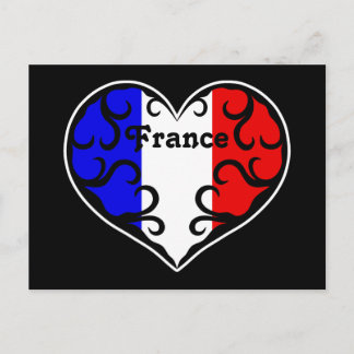 Cartão Postal Coração francês bonito