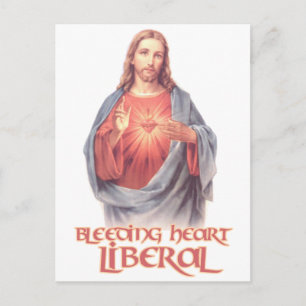 Cartão Postal Coração Liberal Jesus Sangrento Sangrando