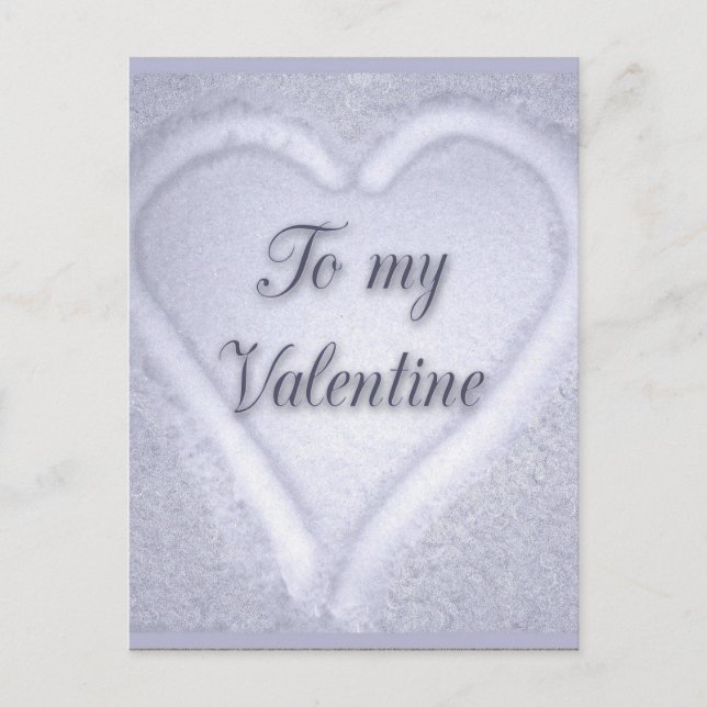 Cartão Postal Coração na neve (Frente)