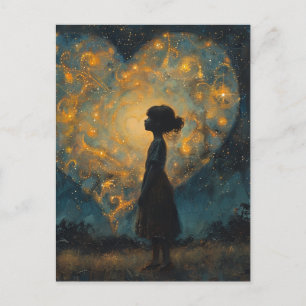 Cartão Postal Coração no céu IA gerou arte