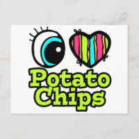 Coração Olular Brilhante Eu Adoro Batata Chips