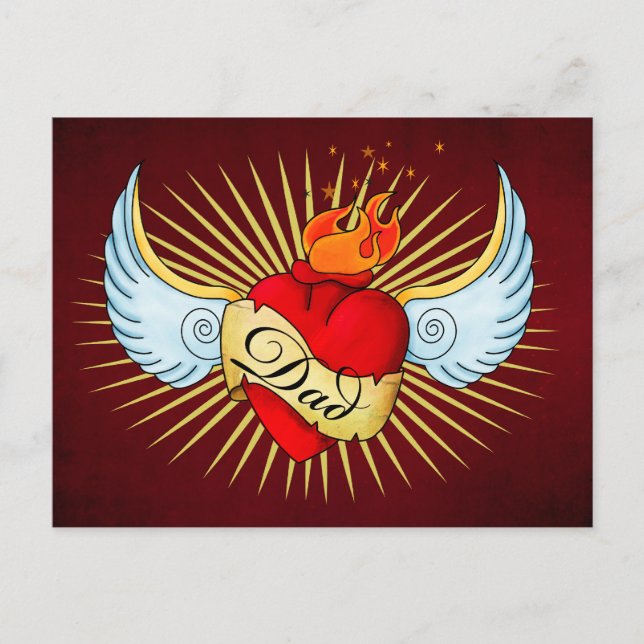 Cartão Postal Coração pai (Frente)