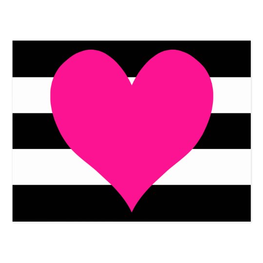 Cartao Postal Coracao Preto E Branco Do Rosa Quente Das Listras Zazzle Com Br Alguns curtem o fato de ser uma tatuagem romântica, outros adoram o desenho mesmo e sua cor viva e há quem faça um coração tão realista que chega a ser pulsante. cartao postal coracao preto e branco do rosa quente das listras