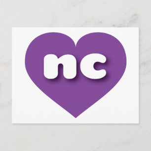 Cartão Postal Coração Púrpura da Carolina do Norte - amor