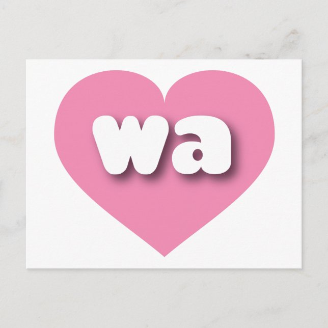 Cartão Postal Coração rosa em Washington - Eu amo a wa (Frente)