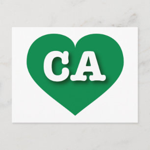 Cartão Postal Coração Verde da Califórnia - Grande Amor