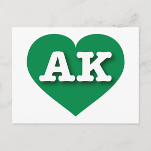 Cartão Postal Coração Verde do Alasca - Grande Amor