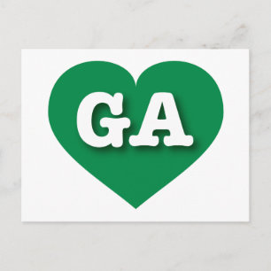 Cartão Postal Coração Verde Georgia - Grande Amor