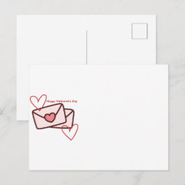 Cartão Postal Coração Vermelho Feliz Dia dos Namorados