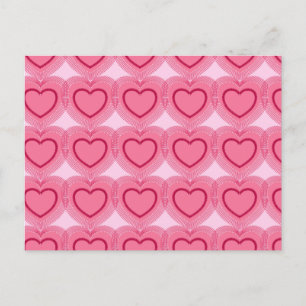 Cartão Postal Corações Abstrato modernos - Azalea rosa