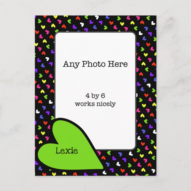 Cartão Postal Corações Brilhantes À Volta Da Minha Foto (Frente)