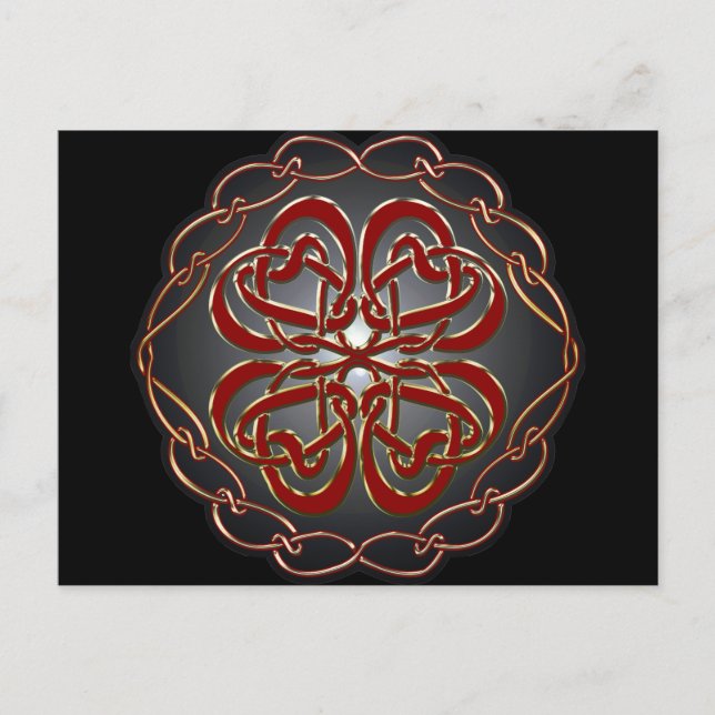 Cartão Postal Corações celtas (Frente)