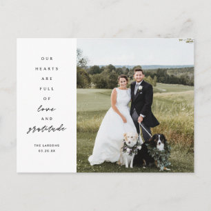 Cartão Postal Corações Cheios Foto Casamento Obrigado 