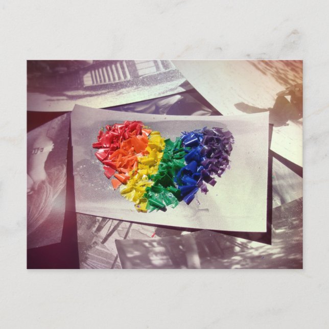 Cartão Postal Corações (Crayon Love) (Frente)