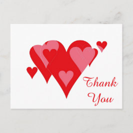 Cartão Postal Corações de Agradecimento por Janz Branco