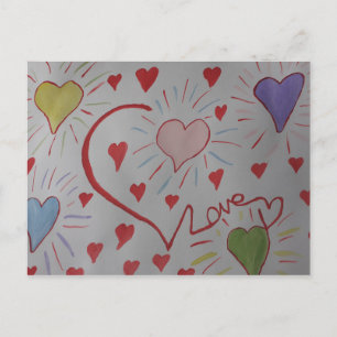 Cartão Postal Corações de Amor