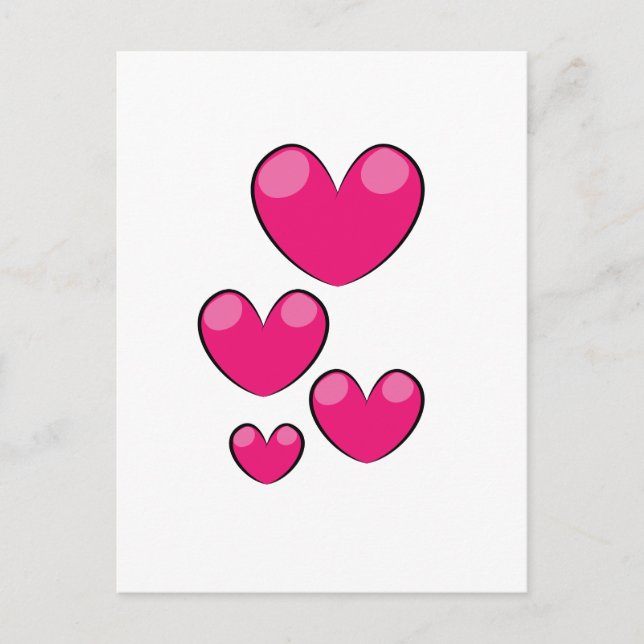 Cartão Postal Corações de Amor (Frente)