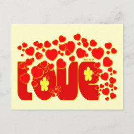 Cartão Postal Corações de Amor - John 13:34