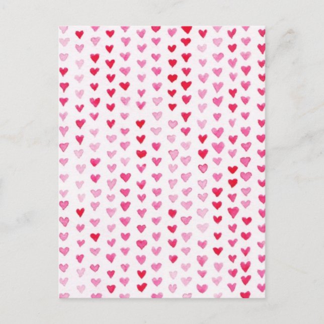 Cartão Postal Corações de Aquarela (Frente)