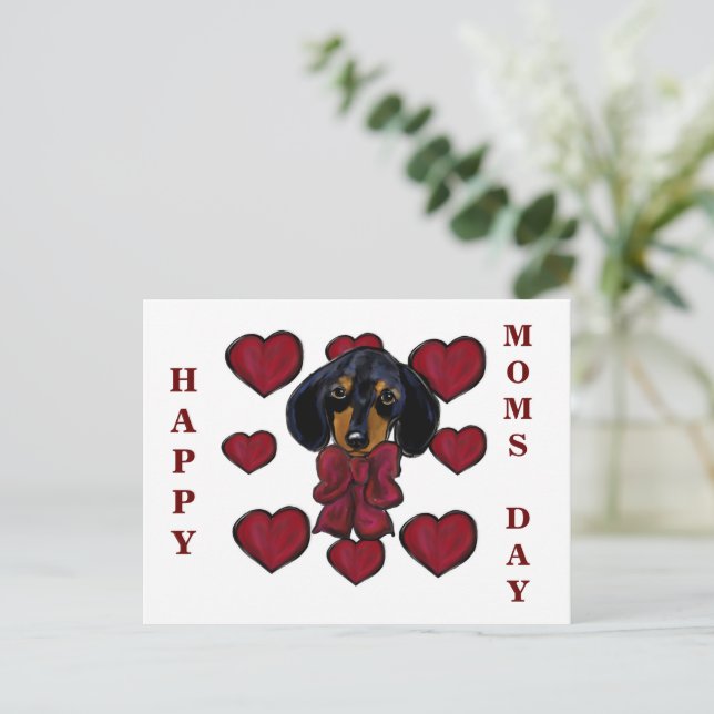 Cartão Postal Corações de Doxie (Em pé/Frente)