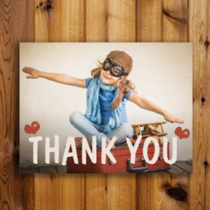 Cartão Postal Corações de Obrigado da Criança