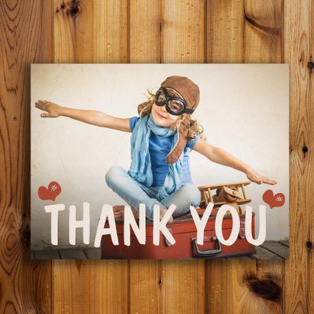 Cartão Postal Corações de Obrigado da Criança (Criador carregado)