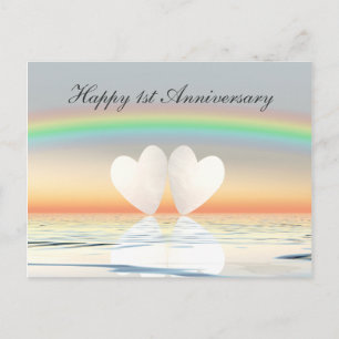 Cartão Postal Corações de Papel de Aniversário de 1rua