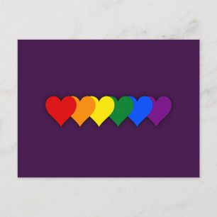 Cartão Postal Corações do orgulho LGBT