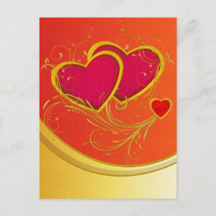 Cartão Postal Corações Duplos