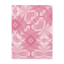 Corações e Diamantes Abstratos Rosa Suave