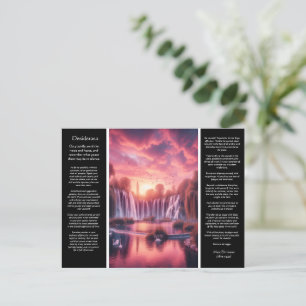Cartão Postal Corações em Cascata Desiderata Refletem no Brilho 