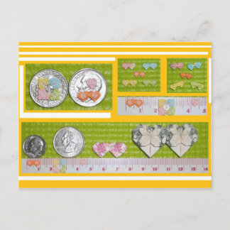 Cartão Postal Corações Miniatura e Corações Gêmeos