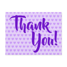 Corações Roxos Claros Obrigado