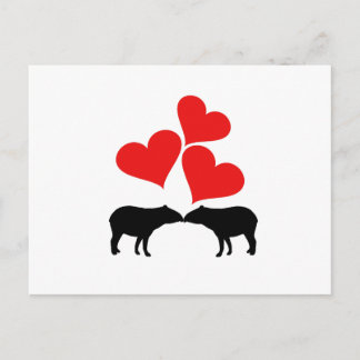 Cartão Postal Corações & Tapires
