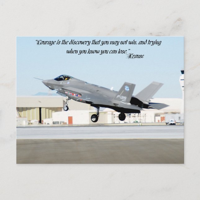 Cartão Postal "Coragem é a descoberta que você pode não ganhar,  (Frente)