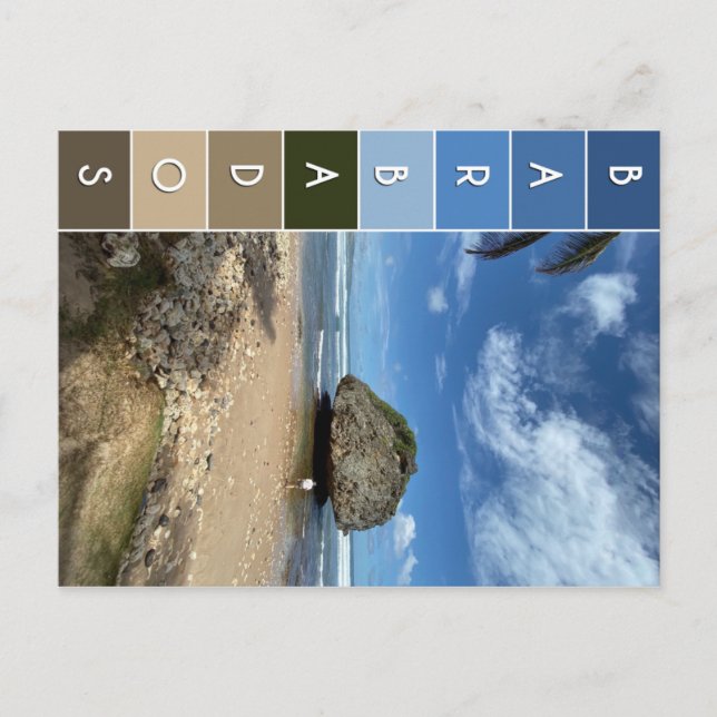 Cartão Postal Coral Boulder - Bathsheba, Barbados (Frente)