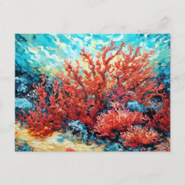 Cartão Postal Coral Reef in Swirling Underwater Oil Painting