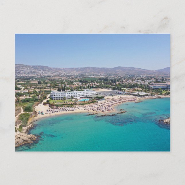 Cartão Postal Corallia Beach Paphos, Chipre (Frente)