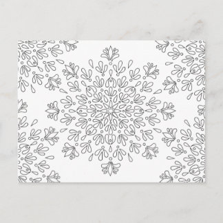 Cartão Postal Corante de Adultos Padrão Floral Mandala