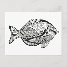 Cartão Postal Corante de Y em design de arte de pesca