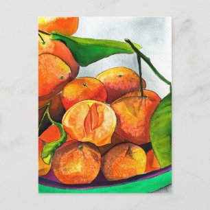 Cartão Postal Corante laranja-tangerina fruta
