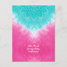 Cartão Postal Corante rosa e azul colado com modo Mandala