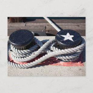 Cartão Postal Corda Ligada A Dois Bollards