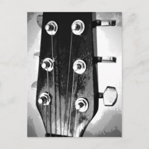 Cartão Postal Cordas de Cabeça de Violão Ajustando Pegs Artsy Pr