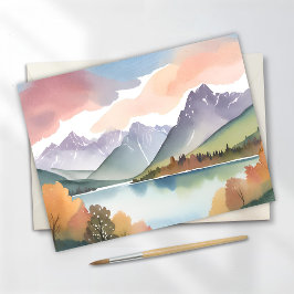 Cartão Postal Cordilheira | Paisagem em Aquarela da Natureza Are