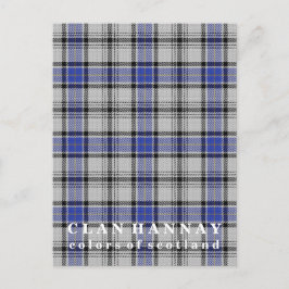 Cartão Postal Cores da Escócia Clan Hannay Tartan